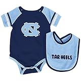 North Carolina Tar Heels Infant roll-out Onesieとよだれかけセット ブルー