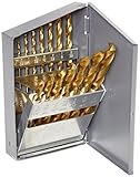 Chicago Latrobe 2550 Series Cobalt Steel Jobber Length Drill Bit Set With Metal Case, TiN Coated, 13