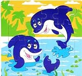 Wood Puzzle Child Care Jigsaw Children's toys Baby puzzle Dolphins by Update Everyday