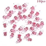 Adorox 144 Small Pink Acrylic Baby Pacifiers Baby Shower Decoration Table Scatter (Pink (144 Pieces)