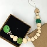 Kissteether 赤ちゃんのおしゃぶりのクリップ木製のラウンドベビー歯ブラシは、安全な自然環境に優しい看護のおもちゃをクリップ (木製の色 1)