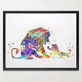 Dignovel Studios 11X14 The Lion King Simba Mufasa Watercolor illustration Art Print Nursery d?cor Ki