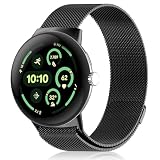 [ZoRoll] バンド Google Pixel Watch 4 41 mm / 3 41 mm / 2 / 1 対応 ステンレスバンド 磁気付き金属ベルト スマートウォッチバンド 調節可能 交換ベルト 替えベルト Google Pixel Watch 4 / 3 / 2 /1 対応 (ブラック)