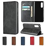 Pelanty for Galaxy A41 手帳型ケース SC-41A / SCV48 携帯カバー 合成皮革+TPU 内蔵磁気 財布型カバー 収納ポケット 横置きスタンド機能 サムスン ギャラクシーA41 スマホケース 耐衝撃性 ブラック