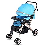 MoonSater 両対面ベビーカー 背面ベビーカー・バギー 乳母車 折りたたみ式 大型幌 通気性良い 買い物かご(収納ケース)/カップホルダー/モスキートネット(蚊帳)/クッション付き 新生児~36