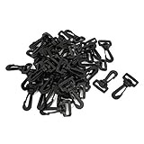 DealMux荷物ベルトストラップ黒いプラスチック製の1つのスイベルスナップフックバックル40個