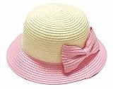 【Kan Sei+】親子 折りたたみ可 麦わら リボン付き 帽子 女の子 キッズ お出かけの必需品！ つばが下向きのシルエットで上品なコーディネートに仕上がる/Kan Sei+タグ付き正規品(子供, 