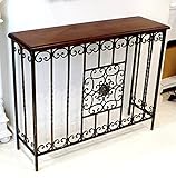 木製天板コンソールテーブル アイアンコンソール バーリーシュガーツイスト
