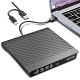 YOTUO 外付けDVDドライブ ポータブル USB 3.0 CD +/-RW ドライブ DVDプレーヤー ROMリライターバーナー用 ノートパソコンデスクトップ用 Windows 7/8/10/11 Mac MacBook Pro/Airに対応 (デュアルソケット1つ)