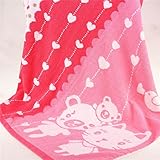 ベビーブランケット ベビー タオルケット １００％綿 安心 お昼寝 優しい肌触り 110×110cm (ピンク)