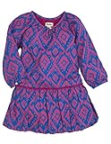 Hatley ハットレイ キッズ女の子 ポンポンドレス、コットンサテン、腰回りにポンポンデコレーション、生地イカット(絣)柄、スィートでキュートな首もとワンボタン掛け 100cm 、4Y(104cm)