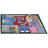 Joy Carpets Kid Essentials Active Play & Juvenile Creative Play House Rug Multicolored 5'4 x 7'8 [並行