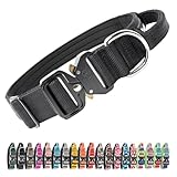 TSPRO プレミアムハンドル付き犬用首輪｜調節可・クイックリリース｜中型～大型犬用 (ブラック L)