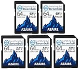 Everything But Stromboli 64GB SDカード クラス10 UHS-1 U3 スピード C10 V30 64G SDXC メモリカードストレージ 互換性のあるカメラ、コンピュータ、ビデオビデオビデオカメラ用 64GB 64GB_SD_EBS_AZAIRE