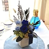 ほんのり香る100%プリザーブドアレンジ　[アロマピュア] (（母の日ギフト）ブルー)