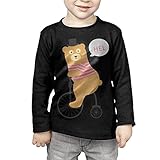 自転車に乗っているクマさん 子供服 春秋 長袖 Tシャツ トレーナー 丸い襟 キッズ 男の子 女の子 ベビー おしゃれ カジュアル ファッション 可愛い