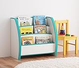 (日本製 完成品でお届け) ソフト素材 全ての角にソフト素材ＥＶＡ樹脂使用 絵本ラック (biblio) スリム グリーン