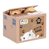 Itazuraコインバンク、ShineおもちゃStealingお金貯金箱MeowブラウンKitty
