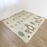 ラック プレイマット 178X196cm フォレスト 厚さ8mm リバーシブル XPE素材 赤ちゃん 子供 防水 ノンホルムアルデヒド 折りたたみ