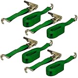 Keeper 04618 16 ' x 2 "ラチェットタイダウンwith j-hooks、4パック