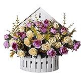 ホームデコレーション人工偽の結婚式のシルクの花ブッシュバスケット、C