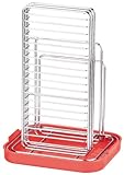 パール金属 シンプルストレージ 包丁・まな板 スタンド レッド HB-311