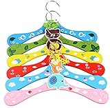 北欧風 ベビー キッズ 木製 ハンガー アニマル 柄 6本 セット