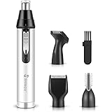 Ear and Nose Hair Trimmer Clipper, Professional USB Rechargeable Painless Facial Hair Trimmer for Men and Women, 4 in 1 Water