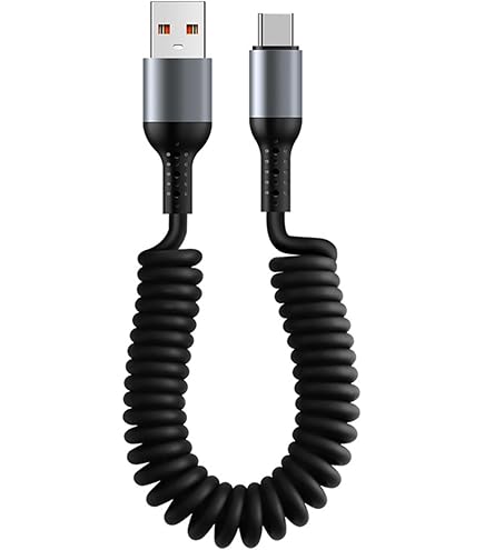 Amazon.co.jp: 2本 USB - USB Cコイルケーブル 3A/15W 高速充電1~4