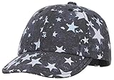 GEMVIE 子供用 キャップ 星プリント レトロ 男の子 女の子 可愛い 日よけ UVカット 通園 散歩 お出かけ 赤ちゃん ハット キッズ 帽子 ダークグレー