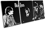 太字ブロックデザイン – The Beatles Pop抽象Musical Trebleキャンバスアートプリントボックスフレーム壁吊り下げ – Hand Made In The UK – Framed