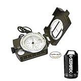 e-spark Military LensaticコンパスSighting – 多機能、メタル素材、光表示と防水アウトドアドライバッグ含むforフリー、キャンピング、ハイキング、および他のアウトドア活