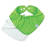 Bumkins Absorbent Cotton Bandana Bib, Green, 2-Count by Bumkins [並行輸入品]