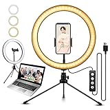 ELEGIANT 10.2インチ LEDリングライト 自撮りライト ビデオカメラ撮影 アルミ合金シェル 美容化粧 11段階調光 2700-5