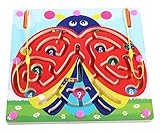 両面木製キッズのおもちゃの迷路パズル教育迷路ゲームルード、ビートル