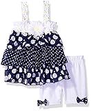 Little Lassベビー女の子2 pc Polka Dot Bike Short Set カラー: ブルー