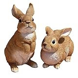 国華園 ポリ製オーナメント うきうきうさぎセット 2種2個1組 (立姿/幅13×奥行15×高さ25cm)(座姿/幅14×奥行22×高さ16cm)