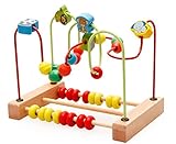 CXYP　赤ちゃんおもちゃ　ビーズコースター 　キッズ 　木製 　知育玩具 　ルーピング 　おもちゃ　指先トレーニング 　ミニ サイズ 動物模様 (01)