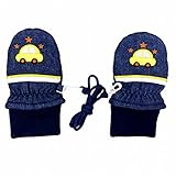 ミトン 男の子 ベビー 手袋 グローブ 撥水 ひも付 ネイビー 3-4才