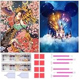 ダイヤモンドアート Rinimie ダイヤモンドアート キット ディズニー + 芸者2枚セット ダイアモンドビーズ絵画キット 5Dモザイクアート DIY 手作り絵画手芸キット ダイヤモンド塗装 全面貼り付けタイプ 芸術品 家用装飾 30x40cm