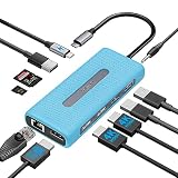 vigoole USB C ハブ 11-in-1 トリプルディスプレイUSB Type C ハブHDMI ドッキングステーション 変換アダプタ2（デュアル）4K HDMI, Display ポート, PD 100W 急速充電, 1Gbps イーサネット,3つの ポート,SD & TFカード スロット搭載MacBook/Surface/デバイス適格請求書
