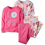 カーターズ（Carter's)女の子用大好きなドーナツパラダイス超たっぷり綿素材長袖パジャマ上下4点セット (2t(88-93cm)) [並行輸入品]