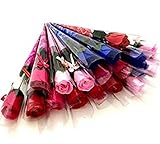 香り 漂う バラ ソープ 花束 プチギフト ミックスカラー 15本 プレゼント 粗品 結婚式 お祝い事 に 芳香剤 にも OK (15本A（５色）)