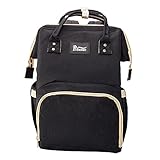 Seacan マザーズバッグ ママバッグ リュック 大容量 軽量 人気 おしゃれ 多機能 防水ショルダーバッグ トートバッグ 超便利な 背面ファスナー 3way 哺乳瓶ポーチ付き 出産お祝い (ブラッ