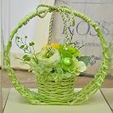 [エルフルール]和風バスケット プリザーブドフラワーアレンジメント カラー:グリーン フラワーギフト 母の日 花 ギフト 誕生日