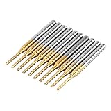 10ピース/セット1.5ミリメートル刃先エンドミルcnc pcb彫刻ビットタングステンコーティング1/8 "シャンクフライスカッターナイフパワーツール