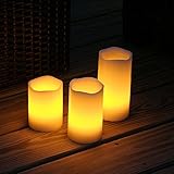 iMinder キャンドルライト LED 蝋製 イルミネーション 12色 3点セット【S/M/Lサイズ】※リモコン付