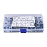 Akozon 150個 ポリエステルフィルムコンデンサアソートメントキットボックス　100V 15値0.33nF-470nF