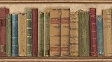 Chesapeake MAN01902B Reynolds Books Wallpaper Border, Green by Chesapeake