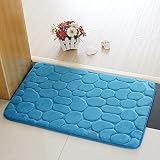 バスルームラグ、chickwinフランネル快適ノンスリップバスマットバスルームカーペットスーパー吸収性ソフトシャワーRug 40*60 cm ブルー yukss20170730